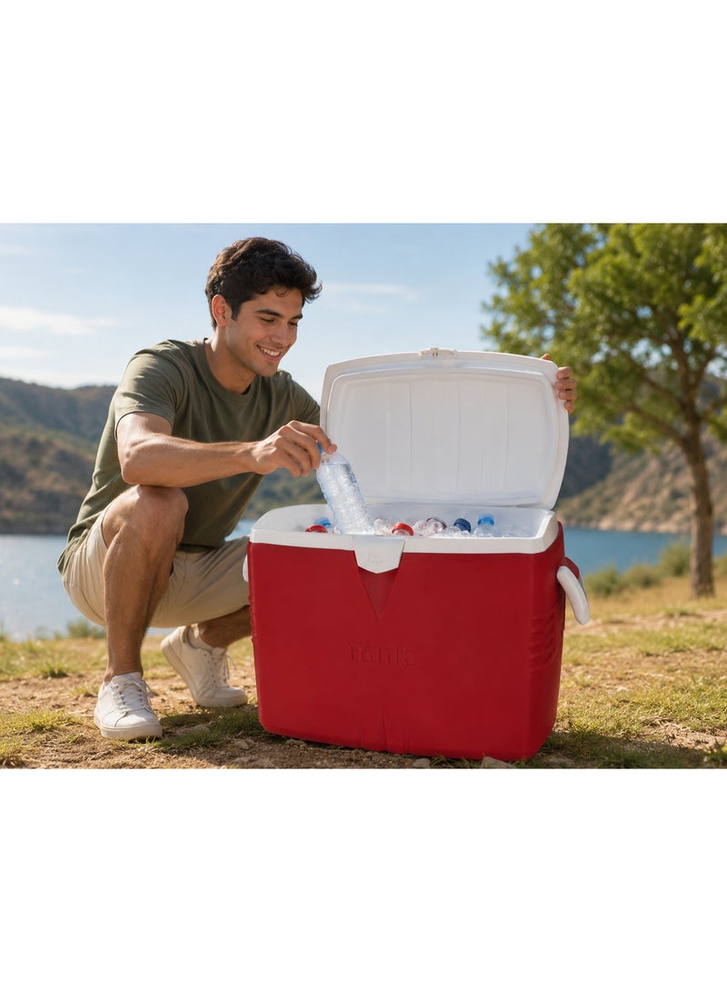 Tank Super Cool Ice Box Cooler, 45 Liters (11.8 Gallons) Capacity for Beach, Camping and Picnics - Red - Image 3