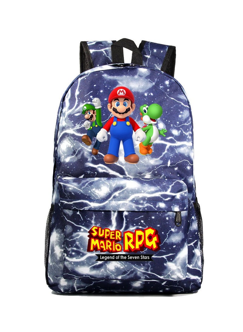 Super Mario Printed Cartoon Youth Large Capacity Men's and Women's Shoulders