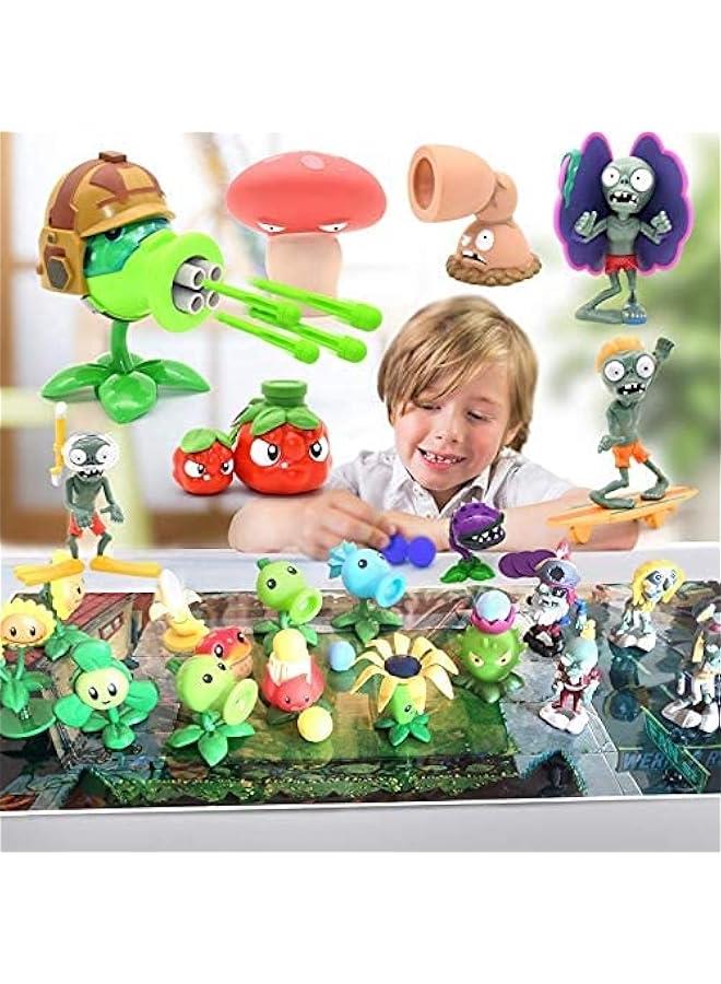 Plant Zombie Blowgun Gatling Pea Shooter PVC Action Model Doll Shooting Toy Boy Children Gift  - Image 2
