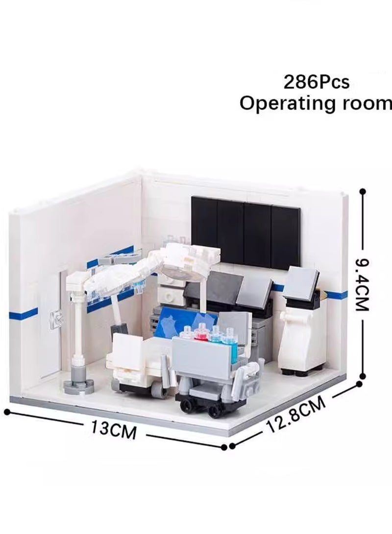 Creative Children's City Family Series Small Particle Puzzle Building Block Toys(Hospital Operating Room 286Pcs) - Image 2