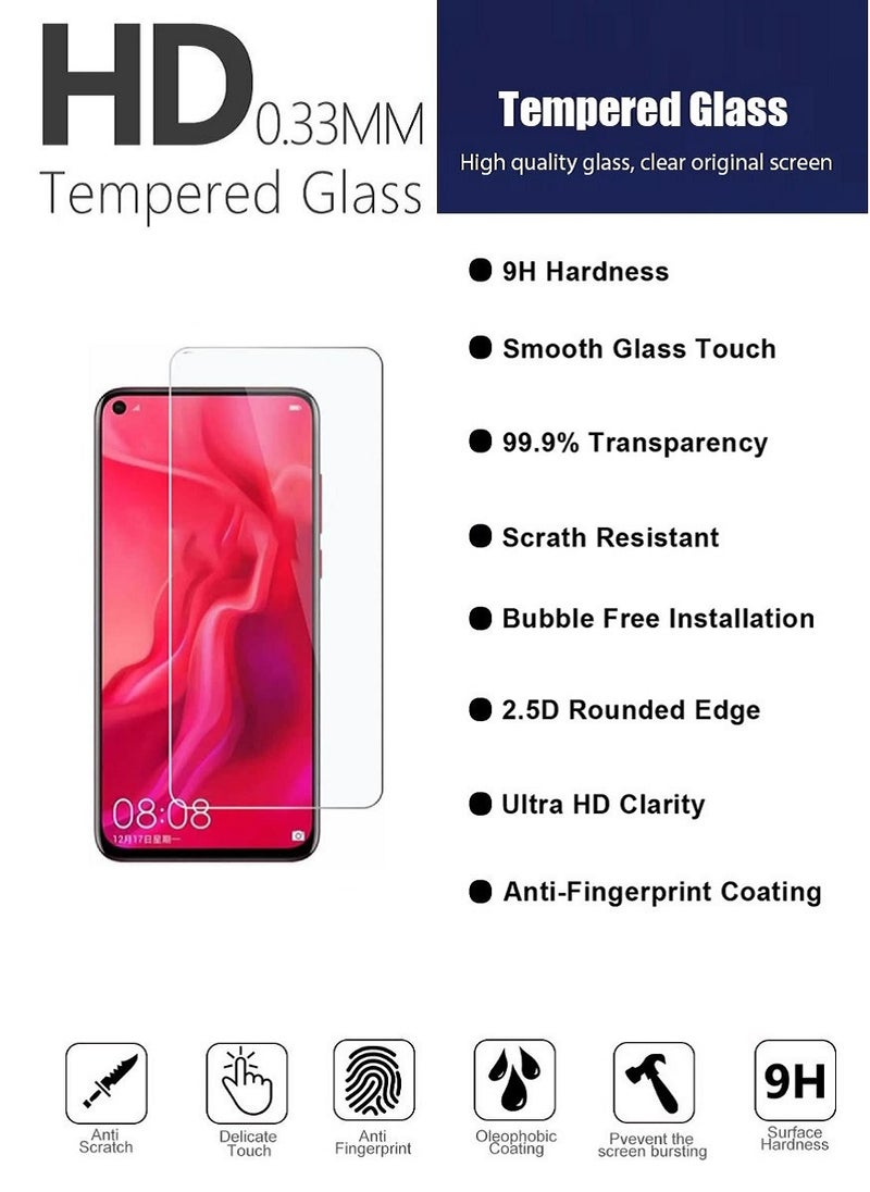 2 Pieces Tempered Glass Screen Protector Designed For Huawei nova 4 Full Screen Coverage And Bubble Free