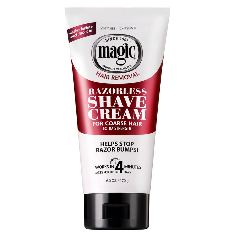 SOFT SHEEN SoftSheen-Carson Magic Razorless Shaving Cream, Depilatory Hair Removal Cream for Body Hair, Extra Strength, Works in 4 Minutes for, 6 oz - Image 1