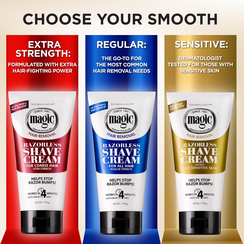 SOFT SHEEN SoftSheen-Carson Magic Razorless Shaving Cream, Depilatory Hair Removal Cream for Body Hair, Extra Strength, Works in 4 Minutes for, 6 oz - Image 5