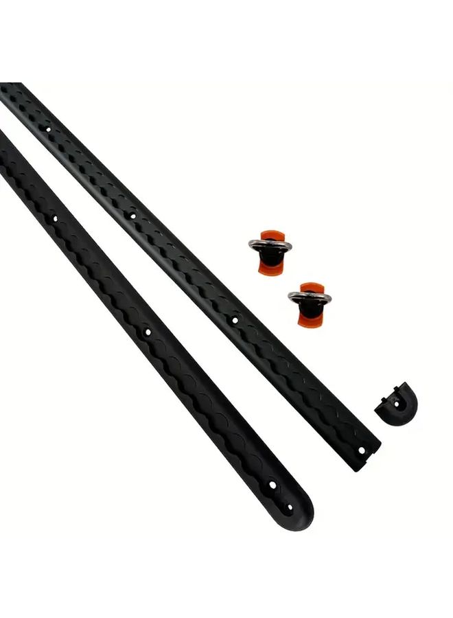 2 Silvery One Meter Aluminum L Track Set With 4 Gray End Caps And 2 Black Rings For Cargo Tie Down And Securing On Truck RV ORV Trailer And Van - Image 5