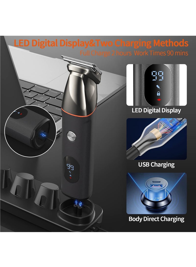 Joyelink 5 in 1 Men Multifunctional Hair Trimmer Mens Electric Clipper Suitable for Mustache Body Nose Ear Facial Trimmers Rechargeable Hair Clippers Waterproof Precision Trimmer,Beard Trimmer - Image 4