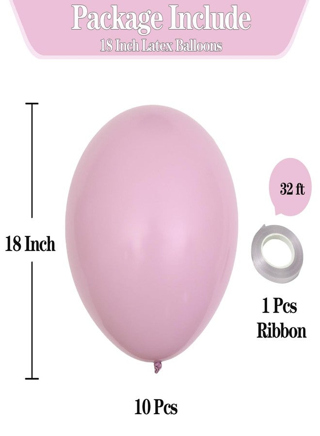 KALOR 18 inch Pastel Pink Balloons, 10pcs Thick Latex Round Helium Balloons for Birthday Family Party Wedding Party Baby Shower Decoration Supplies - Image 2