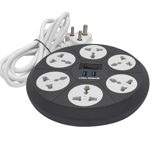STANDLAST 6-Socket Extension Board with 2 USB (2.4A) | 1.8 Meter Surge Protector & 10A Spike Guard | Heavy Duty Extension Cord | Universal Socket Power Strip for Home,Office,TV, PC & Appliances - Grey - Image 4