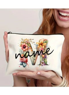 Rozino Personalized name 26 English initials cosmetic bag-handbag-toiletry bag-pen bag-gift bag, the best gift for mothers, daughters, best friends, teachers and friends, must-have items for graduation season, wedding season and other festivals Letter M  - Image 5