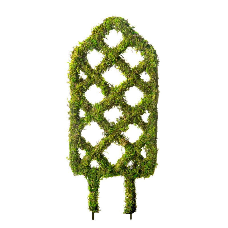 SuperMoss Plant Trellis - Decorative Garden Trellis for Climbing Plants Indoor & Outdoor | Moss-Covered Plant Support for Raised Garden Bed, Patio, Planters, and Garden Decor, Mini 17" X 6.5", Diamond - Image 1