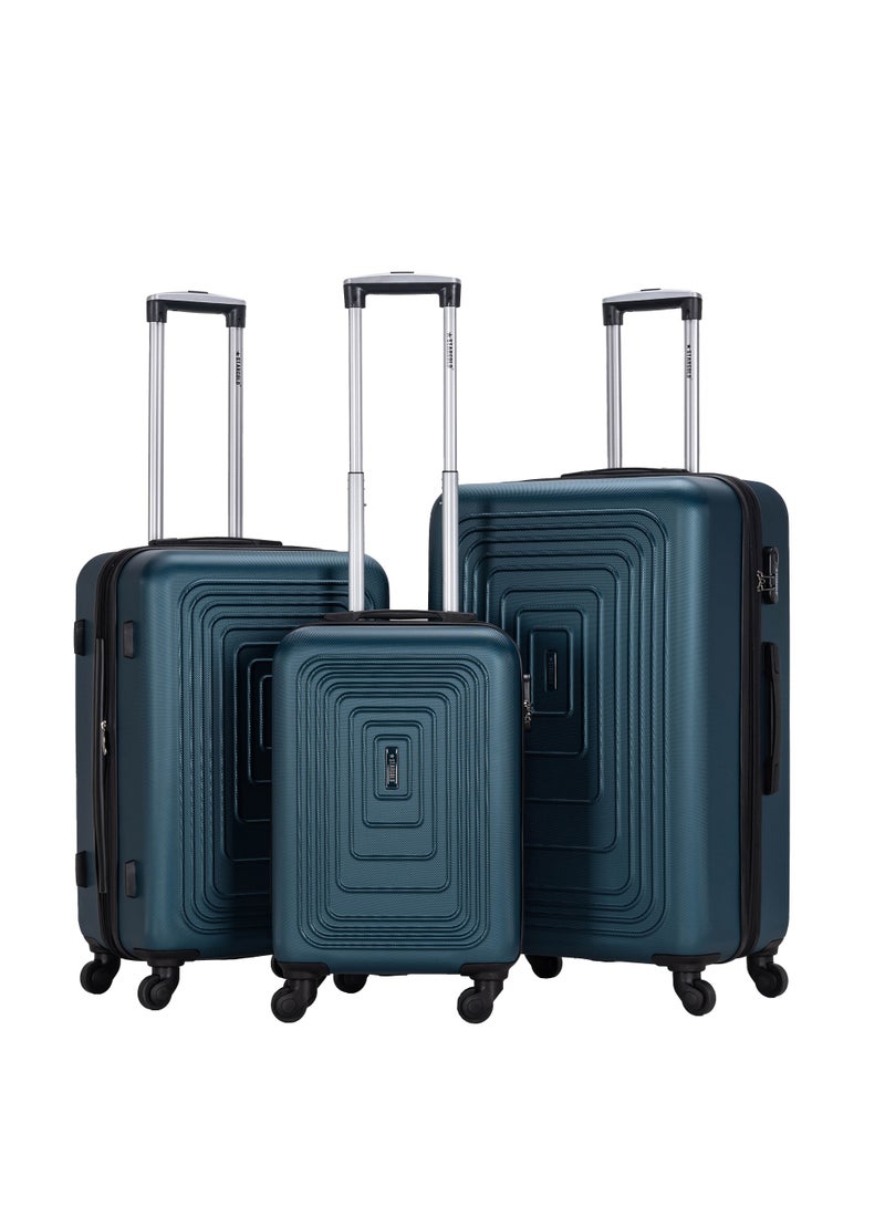 ستارجولد طقم حقائب سفر فاخر 3 قطع – حقيبة سفر صلبة من ABS مقاس 20/24/28 إنش، حقائب بعجلات 4 دوران 360°، حقيبة ترولي خفيفة مقاومة للخدش، طقم حقائب سفر صلبة 3 قطع - Image 1