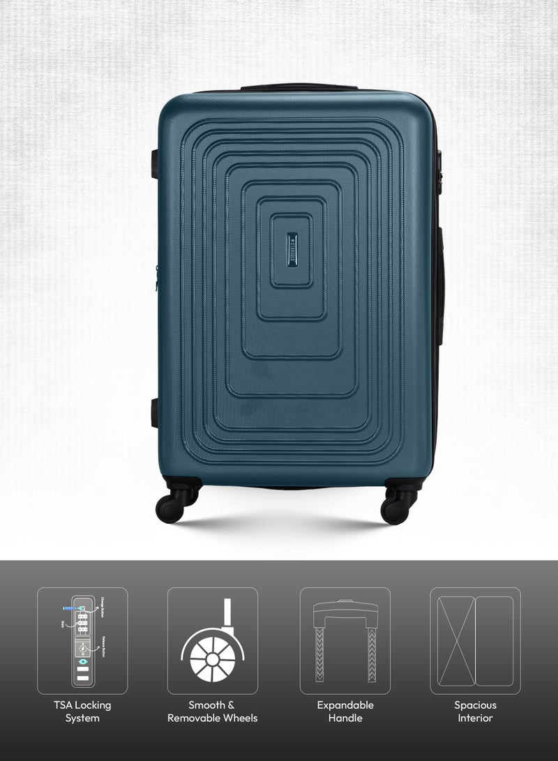 ستارجولد طقم حقائب سفر فاخر 3 قطع – حقيبة سفر صلبة من ABS مقاس 20/24/28 إنش، حقائب بعجلات 4 دوران 360°، حقيبة ترولي خفيفة مقاومة للخدش، طقم حقائب سفر صلبة 3 قطع - Image 3