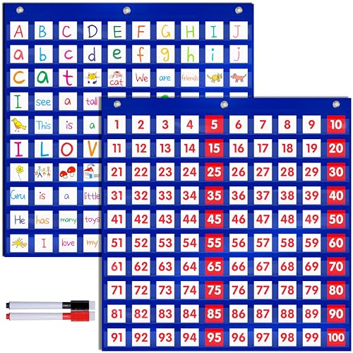 SpriteGru Hundred Pocket Charts with 200 Flash CardsSuitable for Classroom CountingOrganization Learning - Image 1