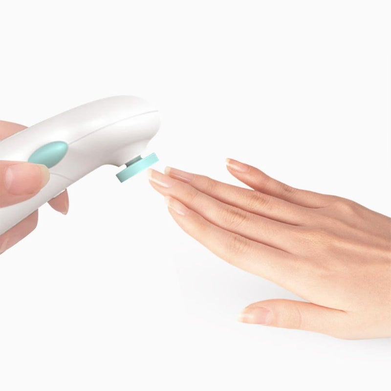 Safe Electric Nail Trimmer Kit Light Green Soft Heads Lightweight Manicure Tool - Image 5