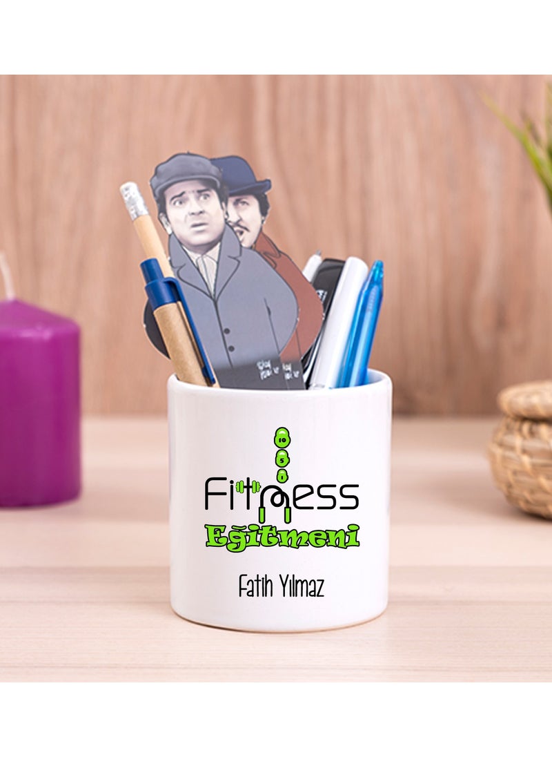 Hediye Dükkanı Gift Shop Personalized Fitness Trainer Ceramic Pen Holder 