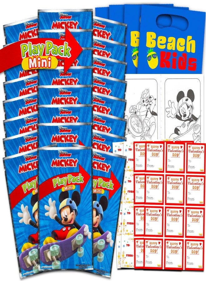ميكي ماوس مجموعة هدايا عيد الحب للأطفال من ميكي ماوس - ٢٤ كتاب تلوين صغير من ميكي ماوس، بطاقات عيد الحب، ملصقات | هدايا حفلات عيد الحب للأطفال - Image 1
