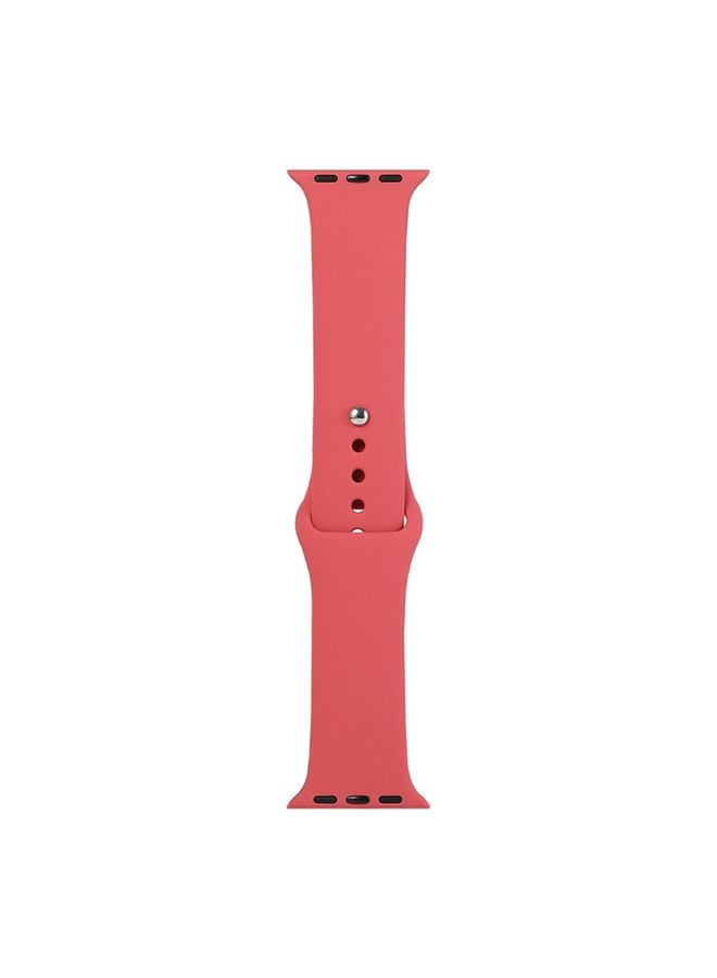 Replacement Strap For Apple Watch Ultra 49mm&Watch Ultra 2 49mm / Series 9&8&7 45mm / SE 3&SE 2&6&SE&5&4 44mm / 3&2&1 42mm Silicone Watch Band, Short Section female Camellia Red 