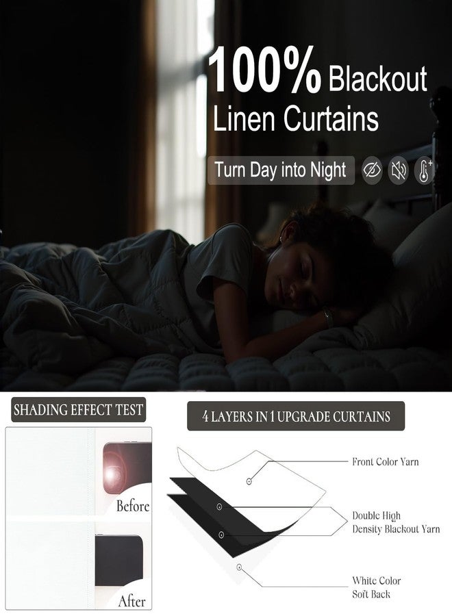 DANCURTON White Blackout Curtains 84 Inch Long 2 Panels Cotton Linen Thick Total Black Out Curtain for Bedroom Window 7ft Living Room Darkening Thermal Insulated Drapes Modern Farmhouse Shabby Chic 52x84 Length - Image 4