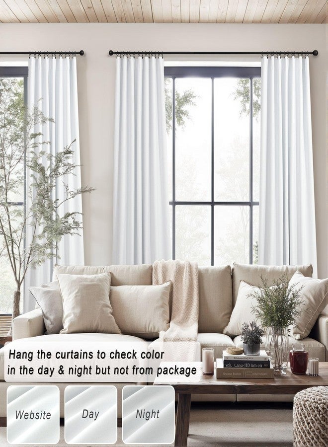 DANCURTON White Blackout Curtains 84 Inch Long 2 Panels Cotton Linen Thick Total Black Out Curtain for Bedroom Window 7ft Living Room Darkening Thermal Insulated Drapes Modern Farmhouse Shabby Chic 52x84 Length - Image 2
