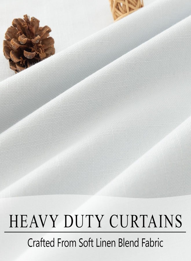 DANCURTON White Blackout Curtains 84 Inch Long 2 Panels Cotton Linen Thick Total Black Out Curtain for Bedroom Window 7ft Living Room Darkening Thermal Insulated Drapes Modern Farmhouse Shabby Chic 52x84 Length - Image 3