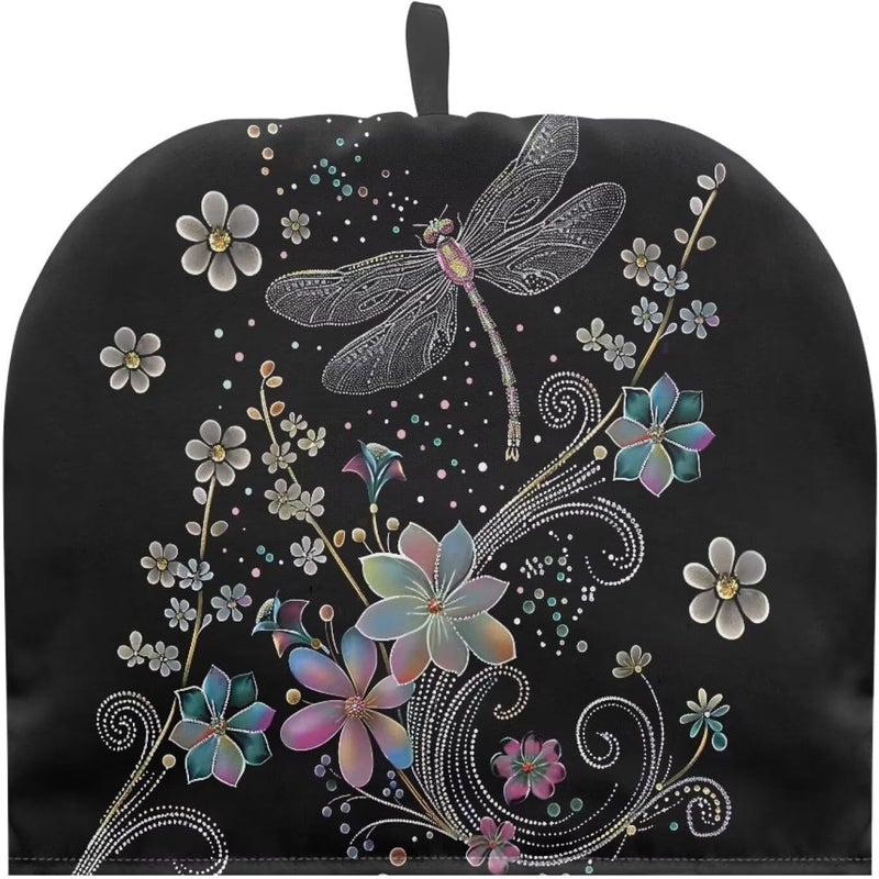 Tnasranmo Dragonfly Style Tea Cozy for Teapot, Insulated, Keeps Teapot Warm, Polyester, Black - Image 1