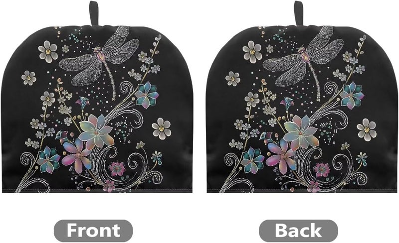 Tnasranmo Dragonfly Style Tea Cozy for Teapot, Insulated, Keeps Teapot Warm, Polyester, Black - Image 2