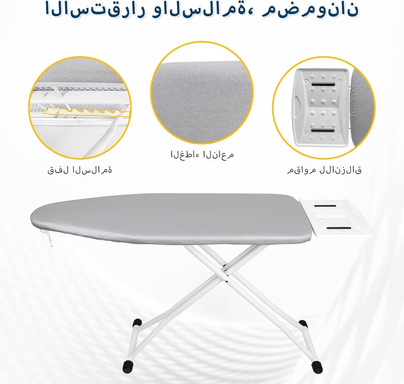 طاولة كي قابلة لضبط الارتفاع، قابلة للطي لغرفة الغسيل المنزلية، بناء متين - Image 3