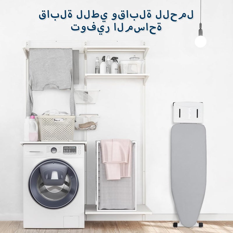 طاولة كي قابلة لضبط الارتفاع، قابلة للطي لغرفة الغسيل المنزلية، بناء متين - Image 5