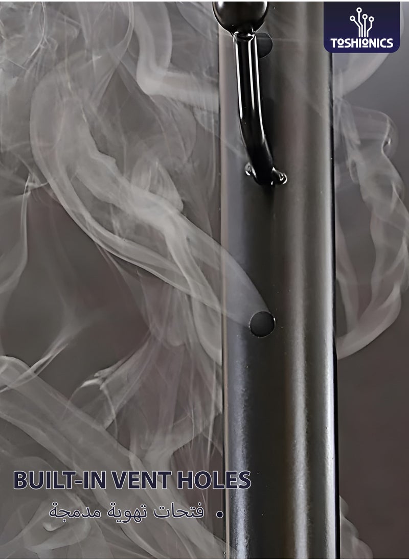 Toshionics Vertical Bakhoor Incense Clothing Steamer Burner Stand for Arabic Abaya and Kandura 183cm Steaming Rack for Clothes Tall Bakhoor Burner for Wardrobe Freshening Traditional Oud Burner for Garments Clothes Perfume Stand with Hooks Incense Steaming Rack for Thobe and Abaya  - Image 4