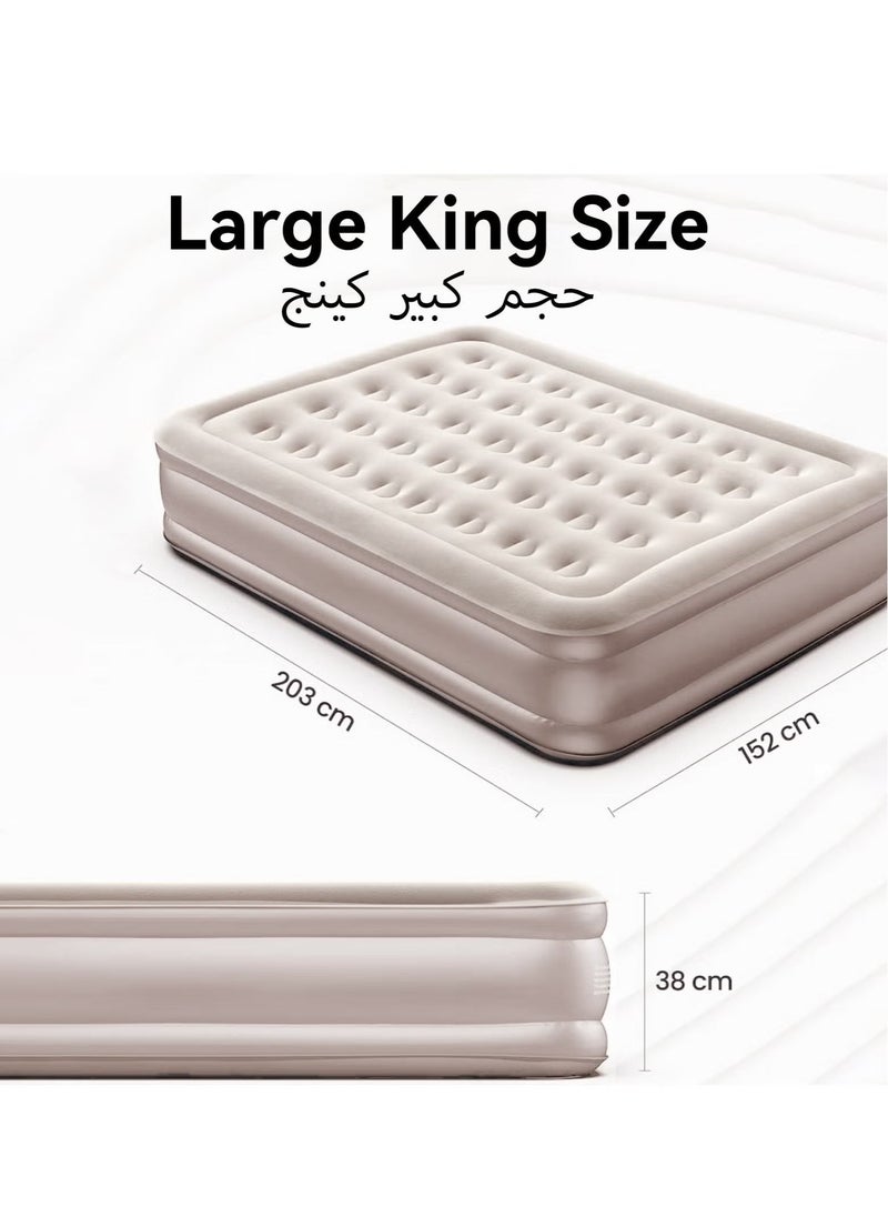JAJEEK - Double Outdoor Camping Waterproof Air Mattress, Fast Auto Inflatable Bed, Portable Home Inflatable Sofa Bed, Built-in Electric Pump - Inflatable Outdoor Mat for Tent, Camping, Car & Truck | Easy Setup, Comfortable & Durable - Image 1