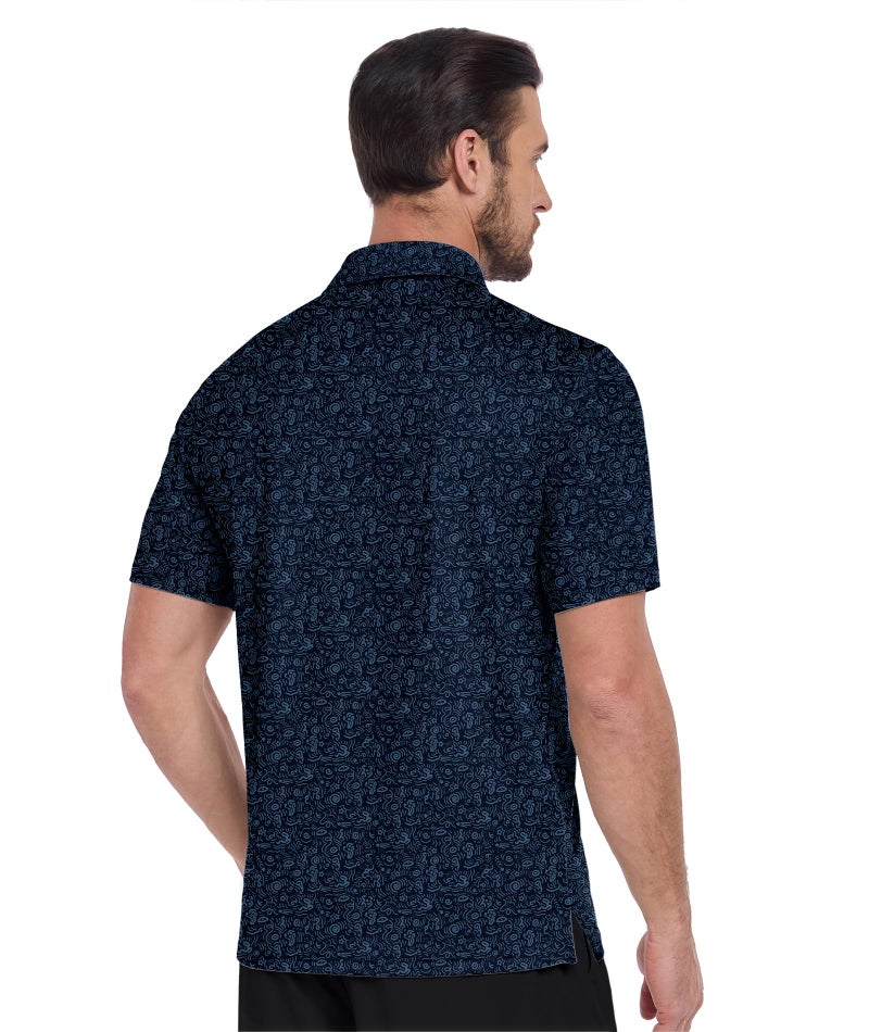 ZITY Men's Golf Shirts Short Sleeve Moisture Wicking Performance Print Patterns Casual Collared Golf Polo Shirt for Men - Image 2