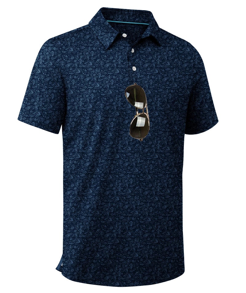ZITY Men's Golf Shirts Short Sleeve Moisture Wicking Performance Print Patterns Casual Collared Golf Polo Shirt for Men - Image 1