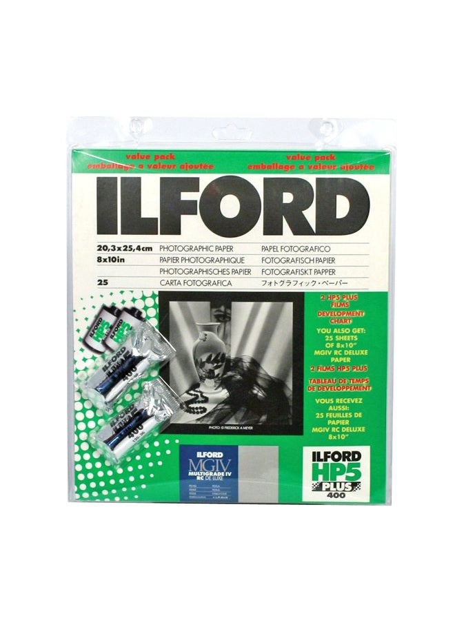 Ilford Multigrade IV MGD.44M Black and White Variable Contrast RC (Resin Coated) Pearl Paper 8x10 Inches - 25 Sheets Value Pack (1858477) - Image 1