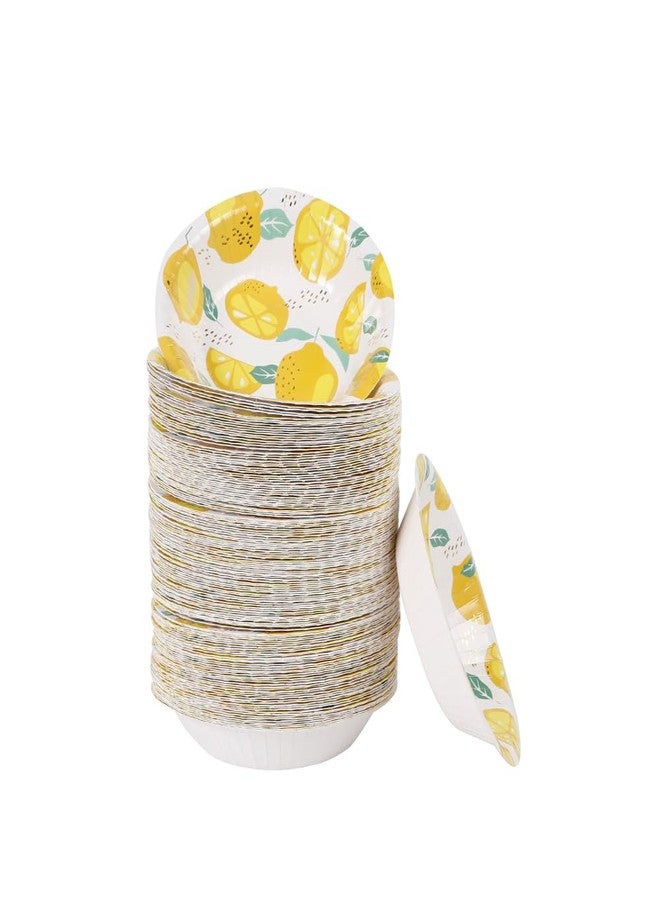 Geeklife 50 pcs Gold Lemon Disposable Paper Bowls,20 oz Large Heavy Duty Party Decorative Serving Bowls for Wedding,Birthday,Baby Shower and Home - Image 1