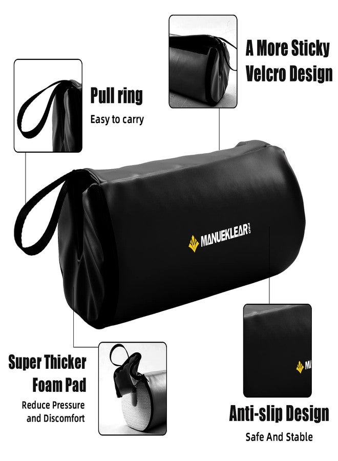 M MANUEKLEAR Hip Thrust Pad for Barbell 3.5" Thick Leather Olympic Barbell Pad for Bench Press Weightlifting Powerlifting (Black) - Image 2