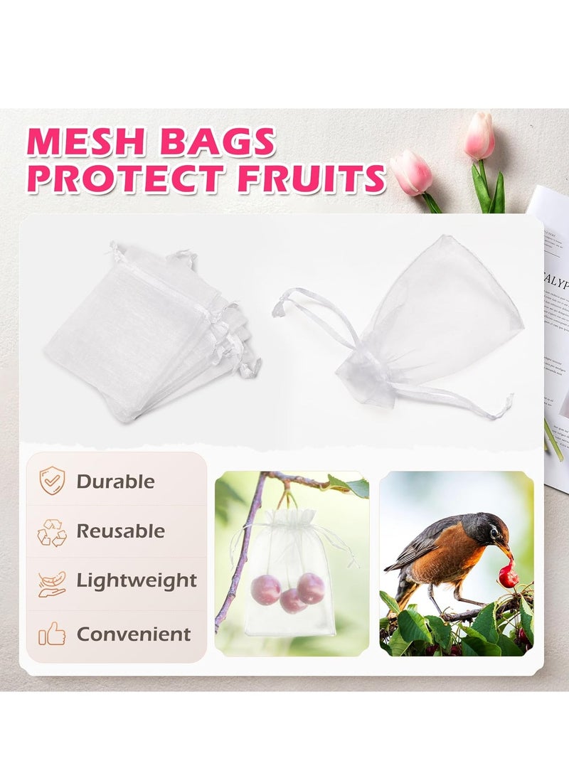50PCS Premium Sheer Organza Bags, White Wedding Favor Bags with Drawstring, 7*9 CM Jewelry Gift Bags for Party, Jewelry, Festival, Makeup Bags, Net Gift bags, Good Bags - Image 4