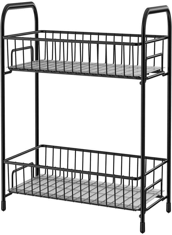VISHVA 2 Tier Spice Rack Organizer for Counter top Metal Spice Organizer Standing Rack Shelf Storage Holder with Shelf Liner for Kitchen Cabinet * - Image 2