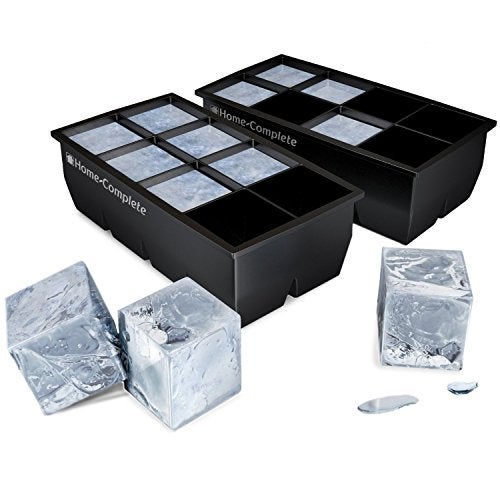 Home-Complete Large Ice Cube Tray, Double Pack, Black - Image 2
