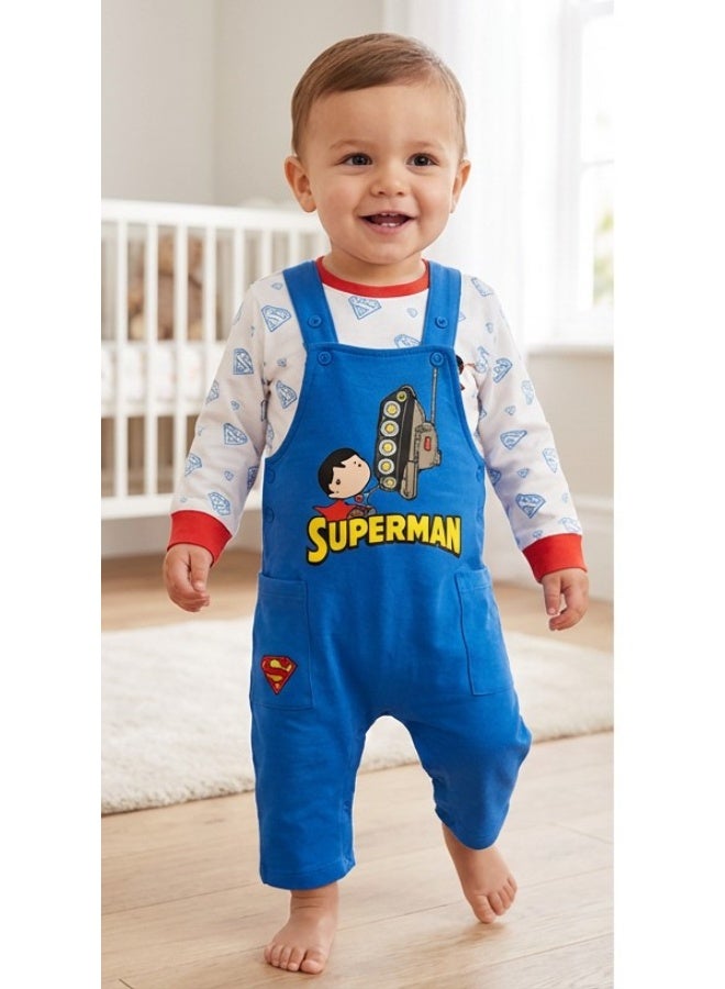 SUPERMAN DUNGREE SET BABY BOY SUPERMAN CTN 6-36 MONTHS L/S UE-IBDS002 - Image 1