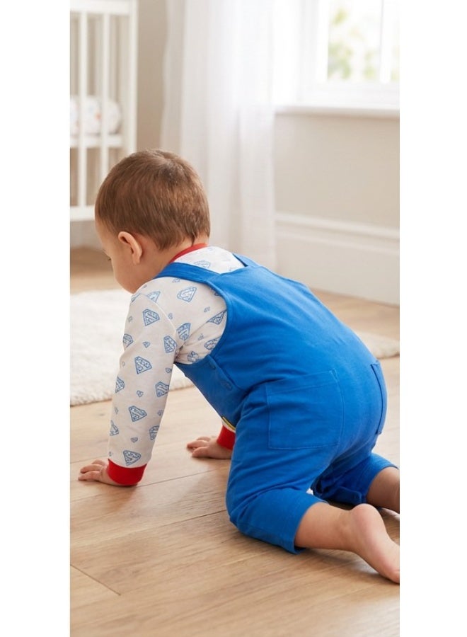 SUPERMAN DUNGREE SET BABY BOY SUPERMAN CTN 6-36 MONTHS L/S UE-IBDS002 - Image 3