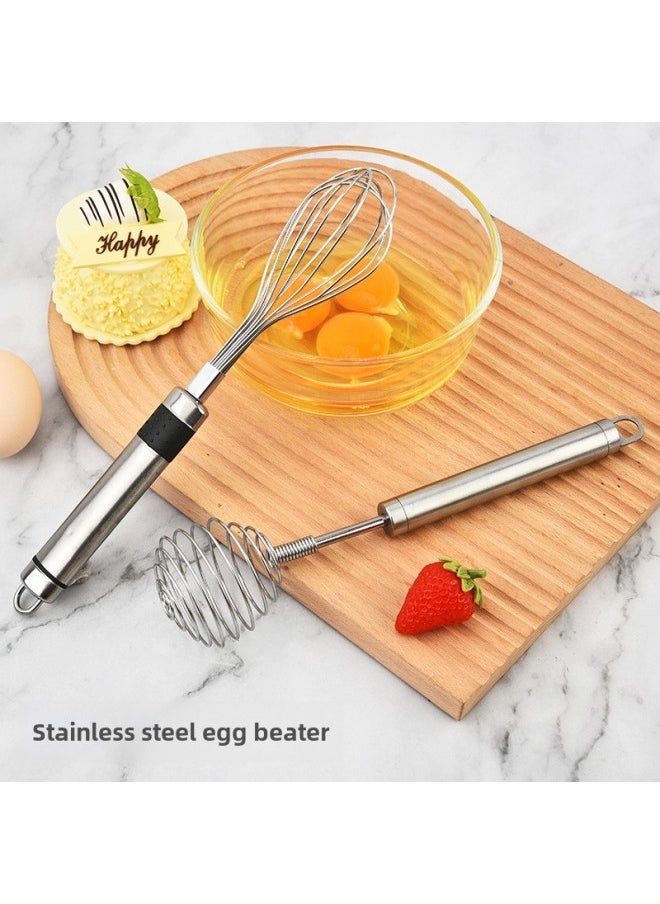 Generic - Spherical Spring Manual Stainless Steel Egg Beater Handheld Multi-use Cream Egg White Beater Hand Mixer Wholesale-Color:Section B - Image 1