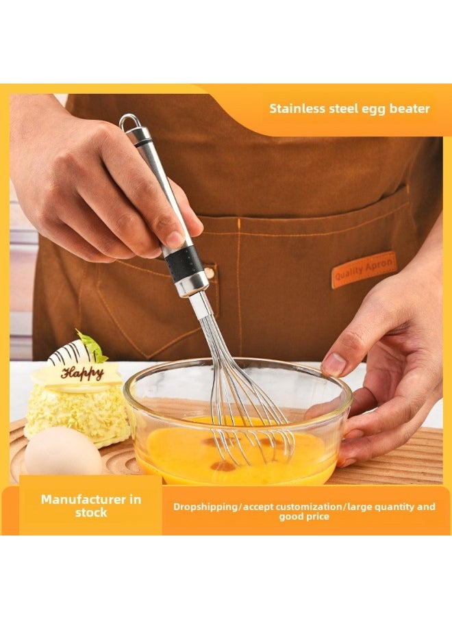 Generic - Spherical Spring Manual Stainless Steel Egg Beater Handheld Multi-use Cream Egg White Beater Hand Mixer Wholesale-Color:Section B - Image 1