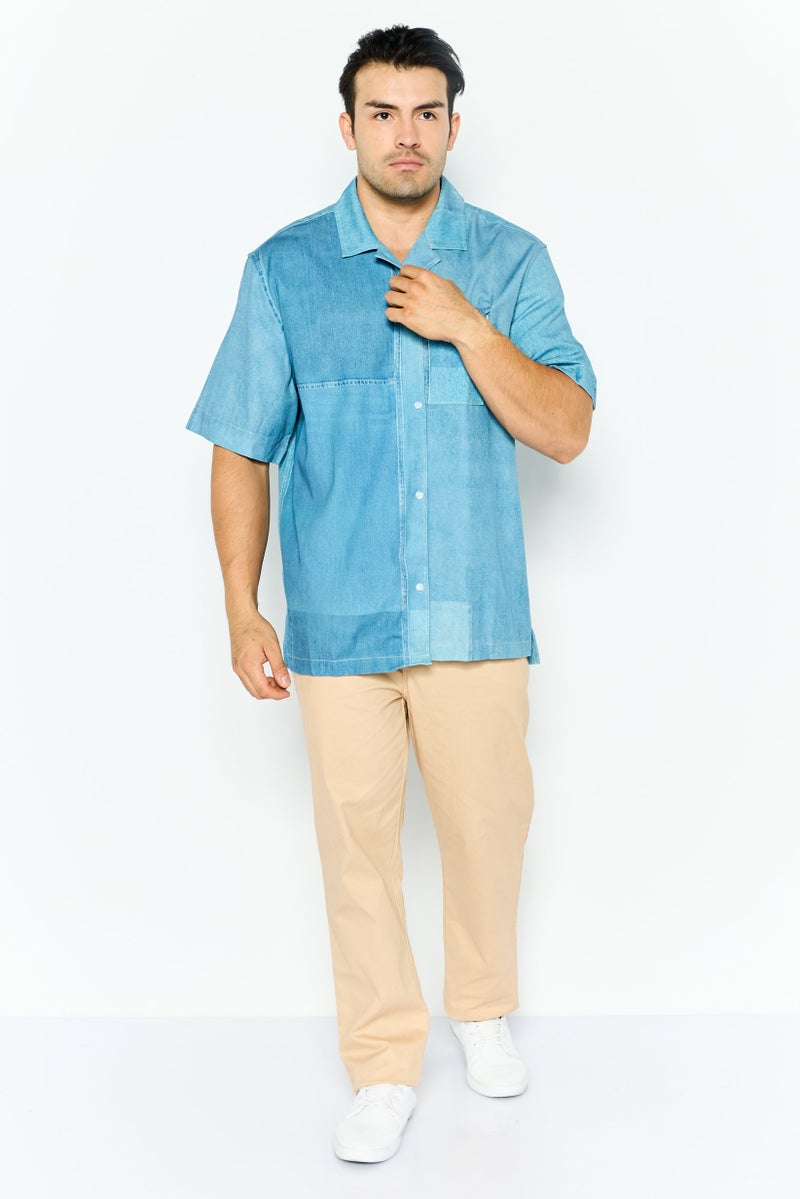 ESPRIT تي شيرت رجالي بقصة عادية بأكمام قصيرة، أزرق - Image 4