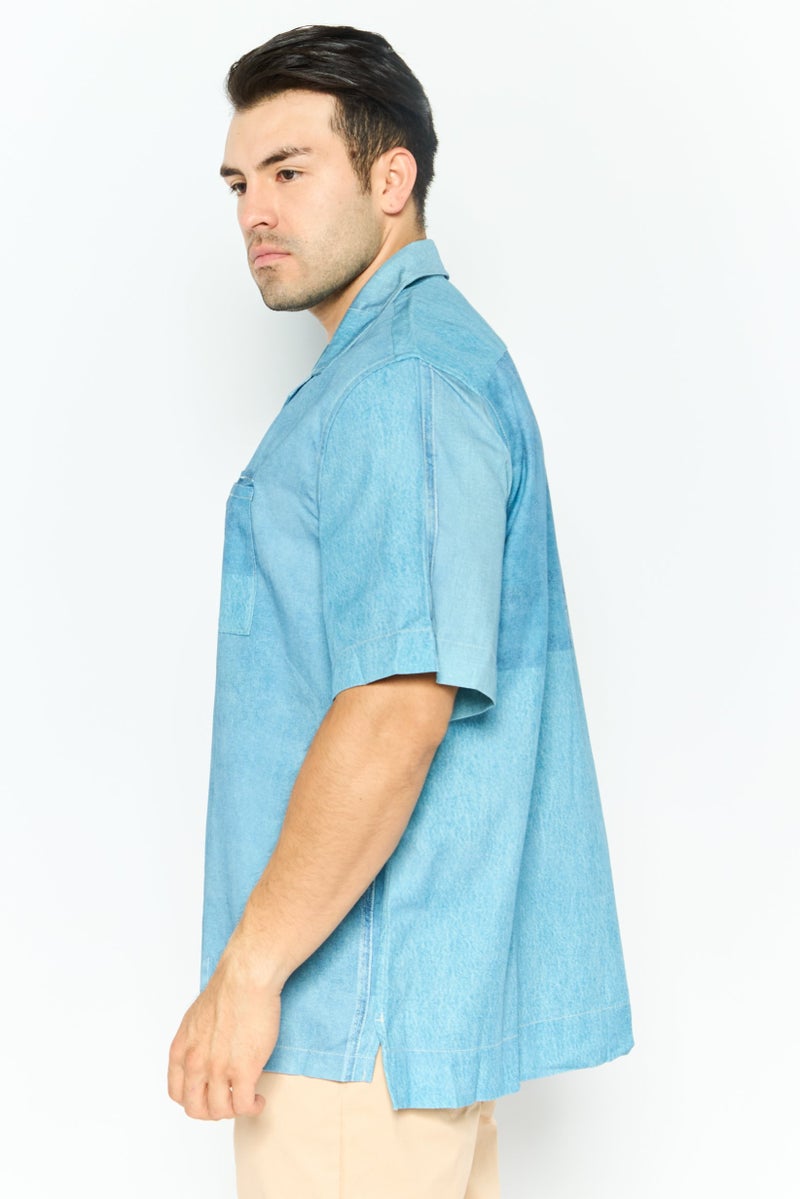 ESPRIT تي شيرت رجالي بقصة عادية بأكمام قصيرة، أزرق - Image 4