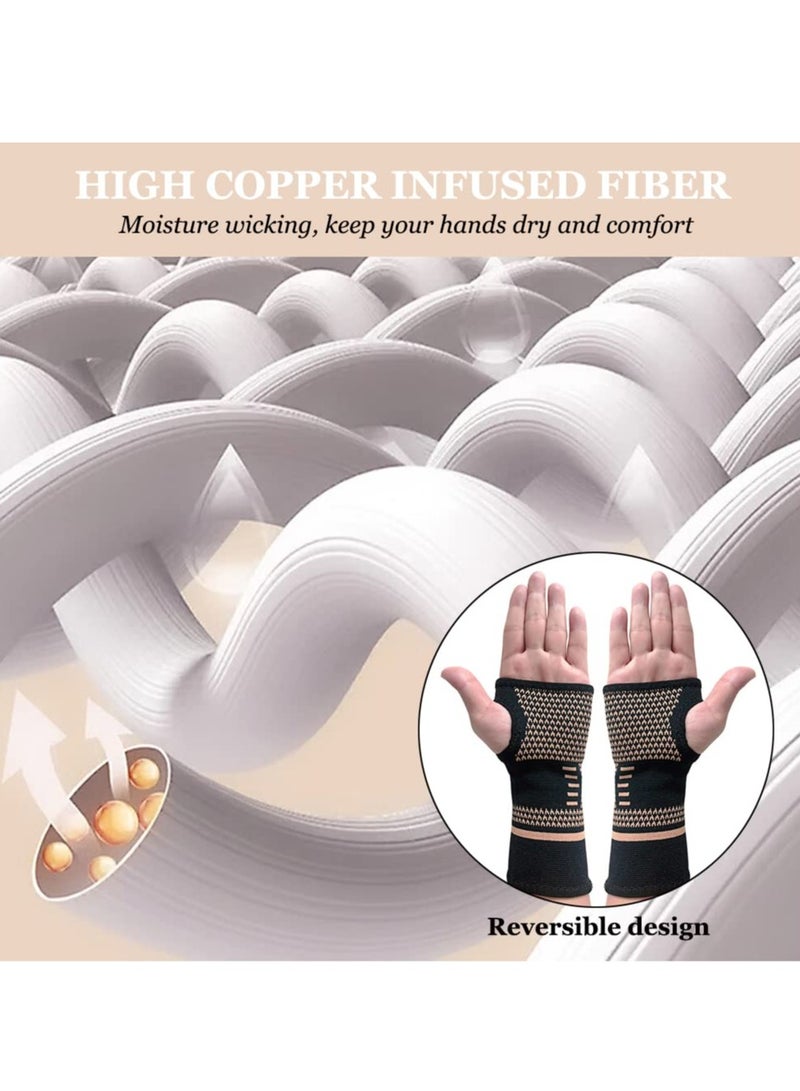 SYOSI Elastic Wrist Support Sleeve, Copper Wrist Compression Brace, Elastic Arm Cast Stockinette for Tendonitis, Arthritis, Sprains Pain Relief, Breathable Carpal Tunnel Hand Brace for Sport, Workout - Image 4