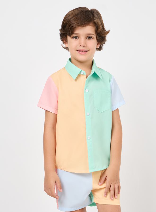 Styli Colorblock Shirt and Short Set  - Image 2