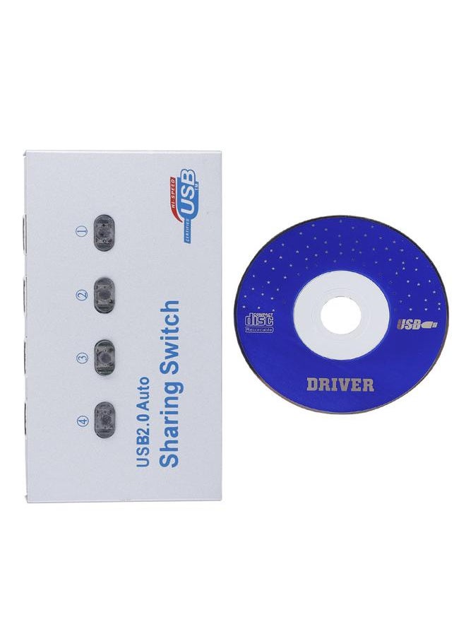 Thoraya PC Computer USB 2.0 Auto / Manual Sharing Switch Hub 4 Port Adapter for Printer Scanner Plotter  - Image 1