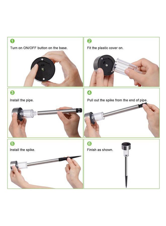 NIBEMINENT 12 Pack Outdoor Solar Path Light Silver/Clear/Black ‎ 34.29 x 6.1 6.1cm - Image 2