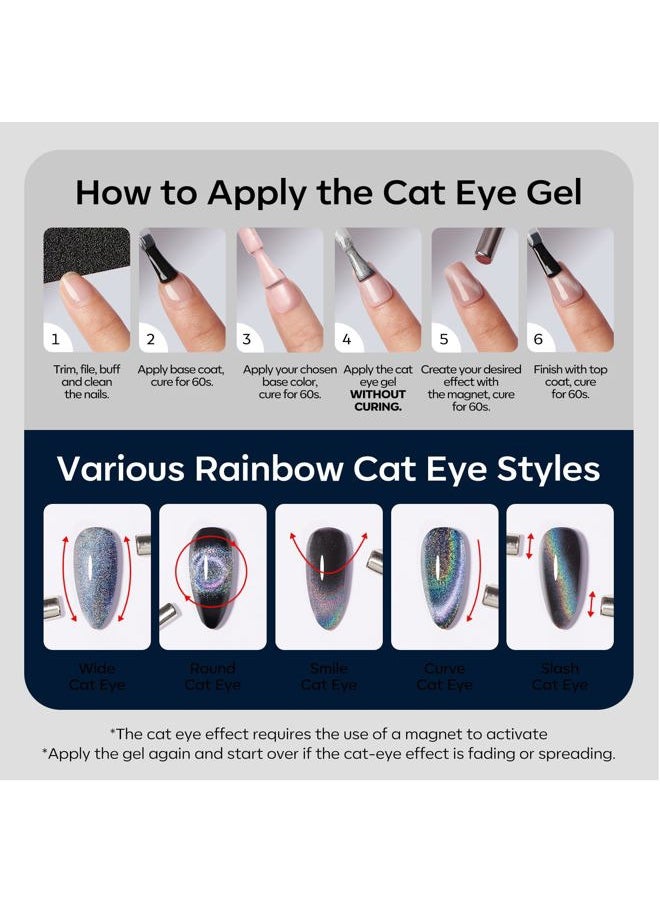 modelones - Modelones Cat Eye Gel Nail Polish, 15 ML Glitter Gel Polish with Magnet Sparkle Galaxy Series Winter Nail Gel Polish Soak Off Led Reflective Nail Art Gel Manicure Salon DIY Gifts - Image 1