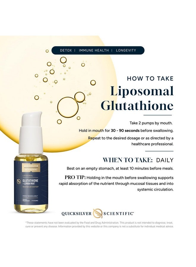 Quicksilver Scientific Liposomal Glutathione - Superior Absorption Oral Glutathione Supplement for Detox & Immune Support - Lemon Mint (1.7 fl oz) - Image 4