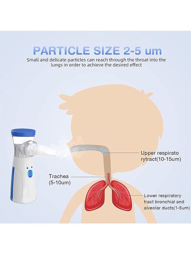 Portable Nebulizer Machine Mini Vaporizers USB Rechargeable Handheld Mesh Inhaler Two Ways To Use For Adults And Children